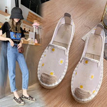 Fairy Daisy breathable espadrilles woman flats slingback sewing hemp loafers sun flower air mesh fisherman shoes for women 2020 2024 - buy cheap