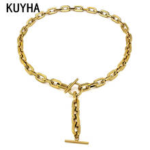 Punk Chain Link Necklace For Women Men Thin Femme Unisex Couple Collar Necklaces Party Jewelry Present 2024 - buy cheap