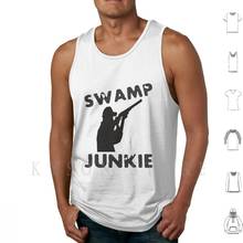 Swamp Junkie-Camiseta sin mangas 100% algodón, cazador de patos, caza, caza, barco, señuelos ciegos, Humor divertido 2024 - compra barato