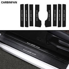 4D Carbon Fiber Vinyl Sticker Door Sill Protector Trim Car Sticker PU Leather Guard Car Styling For Ford Mondeo 2013-2020  P44 2024 - buy cheap