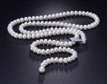 ELEGANT AAA 9-10MM SOUTH SEA ROUND WHITE PEARL NECKLACE 28INCH 925S KKK 2024 - buy cheap