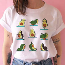 Camiseta vegana con aguacate para mujer, remera de estilo coreano harajuku, playera ulzzang de los años 90 de dibujos animados, camisetas Tumblr Grunge 2024 - compra barato