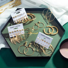 Женские серьги-кольца ZWC, винтажные простые золотистые круглые висячие серьги в стиле панк, 2020 2024 - купить недорого