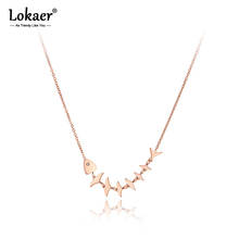 Lokaer Trendy Titanium Stainless Steel Fish Charm Necklaces Fashion Bohemia Rose Gold Choker Necklace For Women Girls N20297 2024 - buy cheap