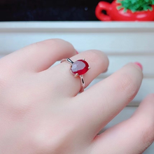 New Ruby Ring 925 Silver Ladies Ring Heart-shaped Luxury Elegant Beauty Wedding Gift 8*10MM 2024 - buy cheap