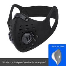 Многоразовая велосипедная маска унисекс, маска для лица с фильтром и сеткой из активированного угля, для занятий спортом на открытом воздухе 2024 - купить недорого