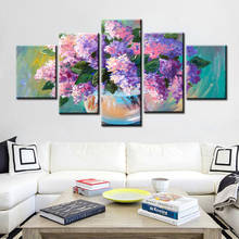 Five Piece Set Floral Print Canvas Painting Purple Lavender Art Posters and Prints Home Decoration Modular Mural Without Frame 2024 - buy cheap