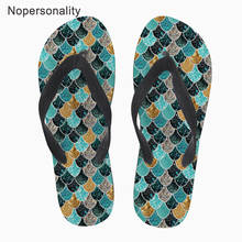 Nopersonality-Zapatillas planas con estampado de sirena para mujer, chanclas de goma a la moda, para el hogar, para verano 2024 - compra barato