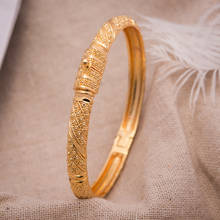 Pulseiras femininas abertas, 1 peça, pulseiras femininas de ouro, para noiva, estilo indiano/etíope/frança/africano/dubai joias presentes 2024 - compre barato