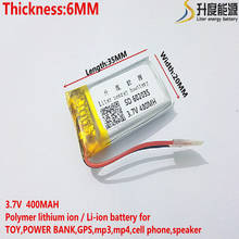 (1pieces/lot) 602035 400 mah 3.7V lithium-ion polymer battery quality goods quality of CE FCC ROHS certification authority 2024 - buy cheap