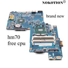 Новая материнская плата NOKOTION для ноутбука Toshiba Satellite L850 C850 C855 H000052740 H000052730, материнская плата HM70 DDR3, свободный процессор 2024 - купить недорого