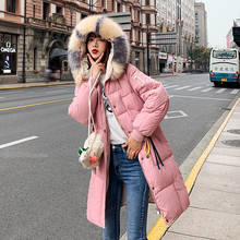 Abrigo largo de algodón con capucha para mujer, Parka gruesa y cálida de piel, informal, invierno, MLD1268, 2019 2024 - compra barato
