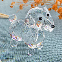 H&D 20mm Cut Crystal Dog Figurines Art Glass Animal Paperweight Ornament Souvenir Craft Gifts Collection Home Table Decor 2024 - buy cheap