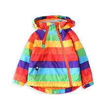 Colorful Striped Warm Fleece Baby Girls Boys Jackets Fashion Child Coat Windproof Children Outerwear Kids Outfits For 90-140cm 2024 - buy cheap