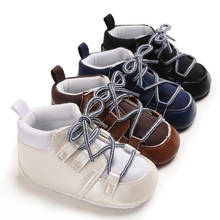 Детская обувь для мальчиков и девочек; Новинка; цветная обувь; Лидер продаж; искусственная кожа; модные кружевные От 0 до 2 лет для мальчиков и девочек; прогулочная обувь для малышей 2024 - купить недорого