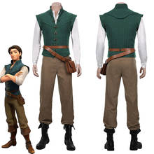 Movie Flynn Rider Cosplay Costume Adult Outfit Jacket Shirt Vest Pants Belt Bag Full Set Halloween Clothing for Men Women 2024 - buy cheap