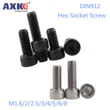 5-50Pcs M1.6 M2 M2.5 M3 M4 M5 M6 M8 *L DIN912 Stainless Steel Hex allen Socket Cap Head Screw or Black grade 12.9 Metric Screws 2024 - buy cheap