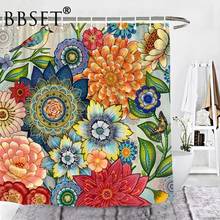 Floral Shower Curtain Colorful Bohemian Blossom Flower Pattern Waterproof Multi-size Douchegordijn Bathroom Decor with 12 Hooks 2024 - buy cheap