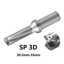 Broca indexável 3d sp tipo 30.5mm-35mm, broca em u com furo raso, uso em cnc, inserções de carboneto spmg torno c32 sp11 sp09 de alta qualidade 2024 - compre barato