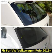 Rear Window Side Spoiler Wing Lip Cover Trim Sticker Carbon Fiber Look / Black Accessories For VW Volkswagen Polo 2019 - 2022  2024 - buy cheap