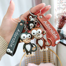 New Creative Personality Cartoon Epoxy Playful Monkey Keychain Cute Trend Keychain Bag Pendant Keychain 2024 - buy cheap