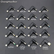 ChengHaoRan adaptador de cargador de ordenador portátil convertidor tipo C macho a DC Power Jack 7,4*5,0mm 6,0*4,0mm 5,5*2,5mm para HP Dell w/luz LED 2024 - compra barato