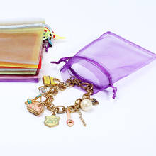Bolsas de Organza delicadas y sólidas para niños, 10x15 cm, con logotipo personalizado, joyería, dulces, 50 unids/lote 2024 - compra barato