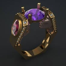 Женские кольца в стиле ретро с фиолетовым цирконием, стразы в стиле панк, Египет, женские золотые кольца на палец, индийские ювелирные изделия для женщин, свадебный браслет, подарок 2024 - купить недорого