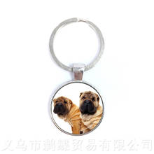 Dog Lover Keychains 25mm Round Glass Dome Animal Handmade Fashion Pendant Creative Gift Wholesale 2024 - buy cheap