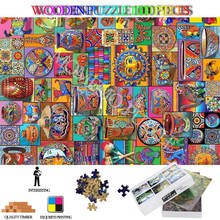 Красочные картины деревянные головоломки 1000 штук взрослые красочные картины Пазлы игрушки деревянные высокого разрешения DIY головоломки подарки 2024 - купить недорого