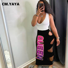 CM.YAYA Streetwear Women's Set Sexy Party Tank Tops and Cut Out Hole Queen Maxi Midi Skirts Matching Two Piece Set Outfits 2024 - buy cheap