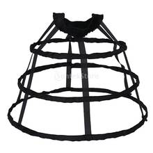 Women Cosplay Lolita Dress Petticoat 3 Hoop Crinoline Cage Bustle Gothic Victorian ROCOCO Dress Adjustable Pannier Accessories 2024 - buy cheap