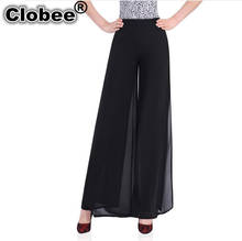 White Women Summer Wide Leg Pants 2020  New Style Women Elegant Casual Tunic Solid Oversized Office Chiffon Pants Big Size H133 2024 - buy cheap