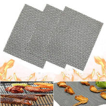 1/3pcs 40*30cm BBQ Grill Mesh Mat Reusable Sheet Resistant Non-Stick Barbecue Bake 2024 - buy cheap