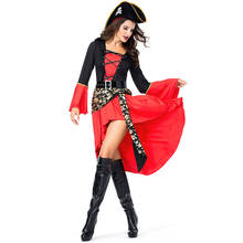 Sexy Adult Female Caribbean Jack Sparrow Pirate costume Halloween Carnival Party Captain Pirate Cosplay Dress 2024 - купить недорого