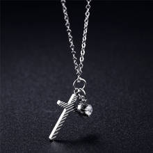 Hot Luxury Stainless Steel Silver Rose Gold Color Cross Shape Pendant Necklace Elegant Vintage Necklaces Jewelry Gift for Women 2024 - buy cheap