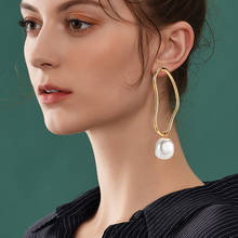 POXAM-pendientes colgantes con perlas simples para mujer, aretes de color dorado, joyería de boda, moda coreana, 2021 2024 - compra barato