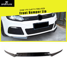 3 uds de fibra de carbono coche parachoques delantero labio Spoiler divisores delantal para VW Golf VI MK6 R20 2010 - 2013 2024 - compra barato