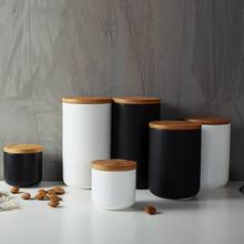 Jarra de armazenamento de cerâmica, garrafas de bambu frágeis, grãos, folhas de chá, grãos de café, jarra de comida para doces, recipiente de açúcar e especiarias 2024 - compre barato