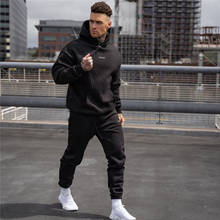 New Male Hoodies Tracksuit Fashion Running 2020 Autumn Men's Sportswear Two Piece Sets Cotton Thick Hoodies+Pants Sporting Suit 2024 - buy cheap