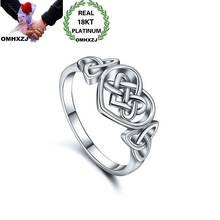OMHXZJ Wholesale European Fashion Jewelry Woman Girl Party Birthday Wedding Gift Sweet Hollow Heart 18KT White Gold Ring RR874 2024 - buy cheap