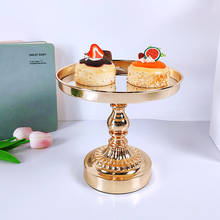 Suporte decorativo cromado de ouro e cristal, bandeja de sobremesa, espelho, superfície para casamento, apoio para cupcake, 1 peça 2024 - compre barato
