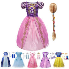 Disney Girls Rapunzel Princess Dress Costume for Girl Kids Cosplay Sofia Vestidos Gown Children Christmas Party Clothing 2-8 Yrs 2024 - buy cheap