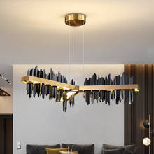 Lustre de cozinha preto/dourado com controle remoto, luminária de teto suspensa com lâmpada led de design simples e preto/dourado 2024 - compre barato