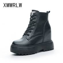 XMWRLW/женские ботильоны; Осенняя обувь из натуральной кожи; Женские ботильоны, увеличивающие рост; Осенняя обувь 2020 года; Женские ботинки 2024 - купить недорого