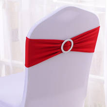 Bandas elásticas para silla de boda, bandas de LICRA con anillo, decoración para fiesta, banquete, boda, 50 Uds. 2024 - compra barato