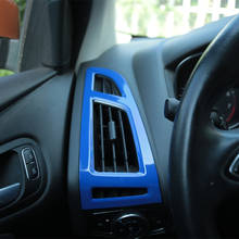 Laca azul de abs para ar condicionado, ventilação com lantejoulas, adesivo para ford focus 3 4 2012 2013 2014 2015 2016 2017 2024 - compre barato