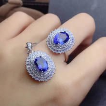 New Arrival Natural Real Tanzanite jewelry set  925 sterling silver 1pc Tanzanite pendant,1pc Tanzanite ring 2024 - buy cheap