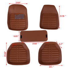 5Pcs brown red PU Leather  Mat Auto Anti Slip Carpet Universal Car Floor Leather Front Rear Liner Easy Clean Waterproof 2024 - buy cheap