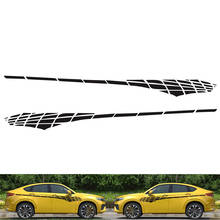 2pcs Racing Car Side Body Sticker Long Stripe Vinyl Decals Graphics Decor Sticker DIY-Black 2024 - buy cheap